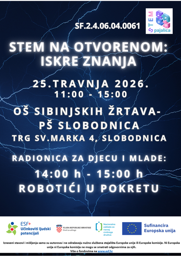 NAJAVA DOGAĐAJA 25.04.2026. – OŠ SIBINJSKIH ŽRTAVA – PŠ SLOBODNICA