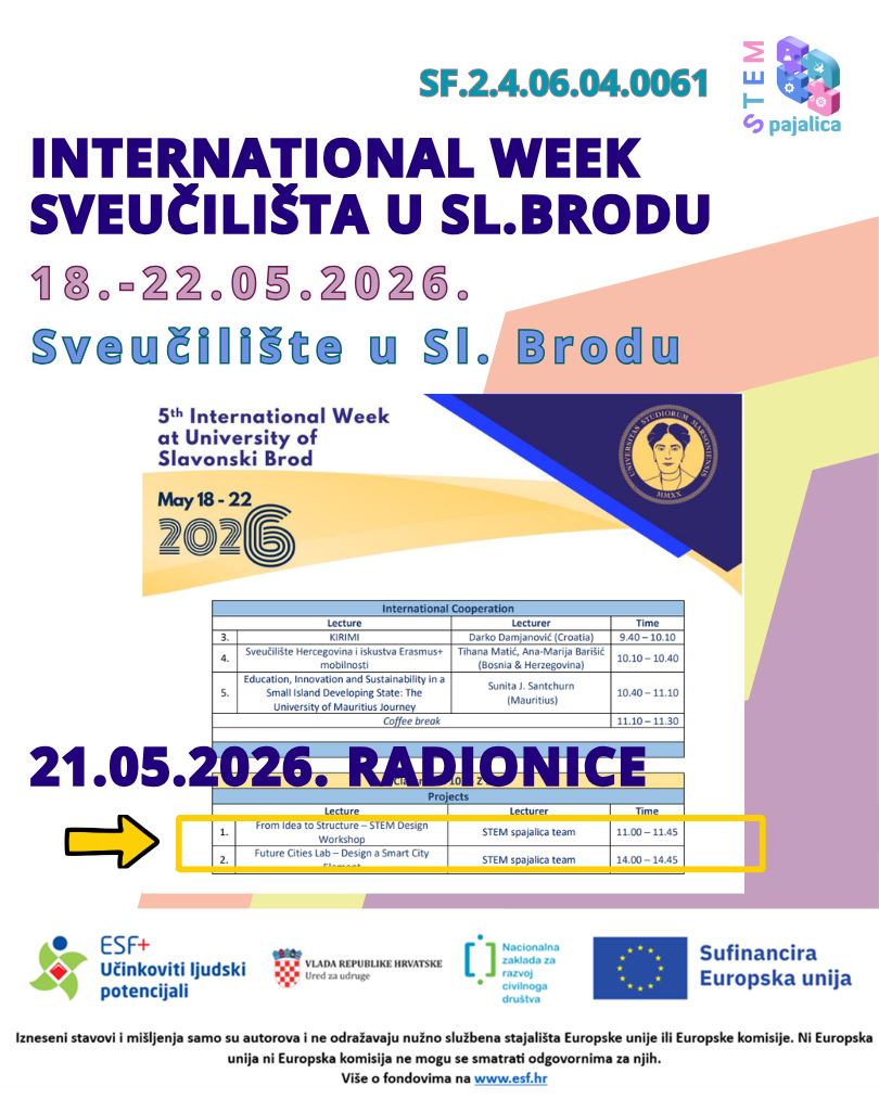 NAJAVA DOGAĐAJA: INTERNATIONAL WEEK SVEUČILIŠTA U SL.BRODU 18.-22.05.2026.