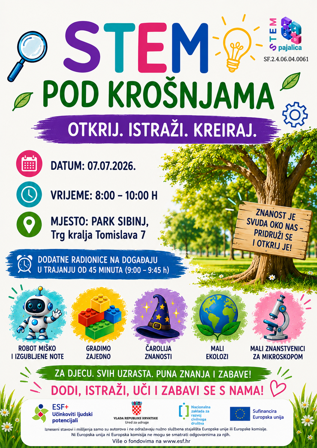 NAJAVA DOGAĐAJA: STEM POD KROŠNJAMA 07.07.2026. U PARKU U SIBINJU
